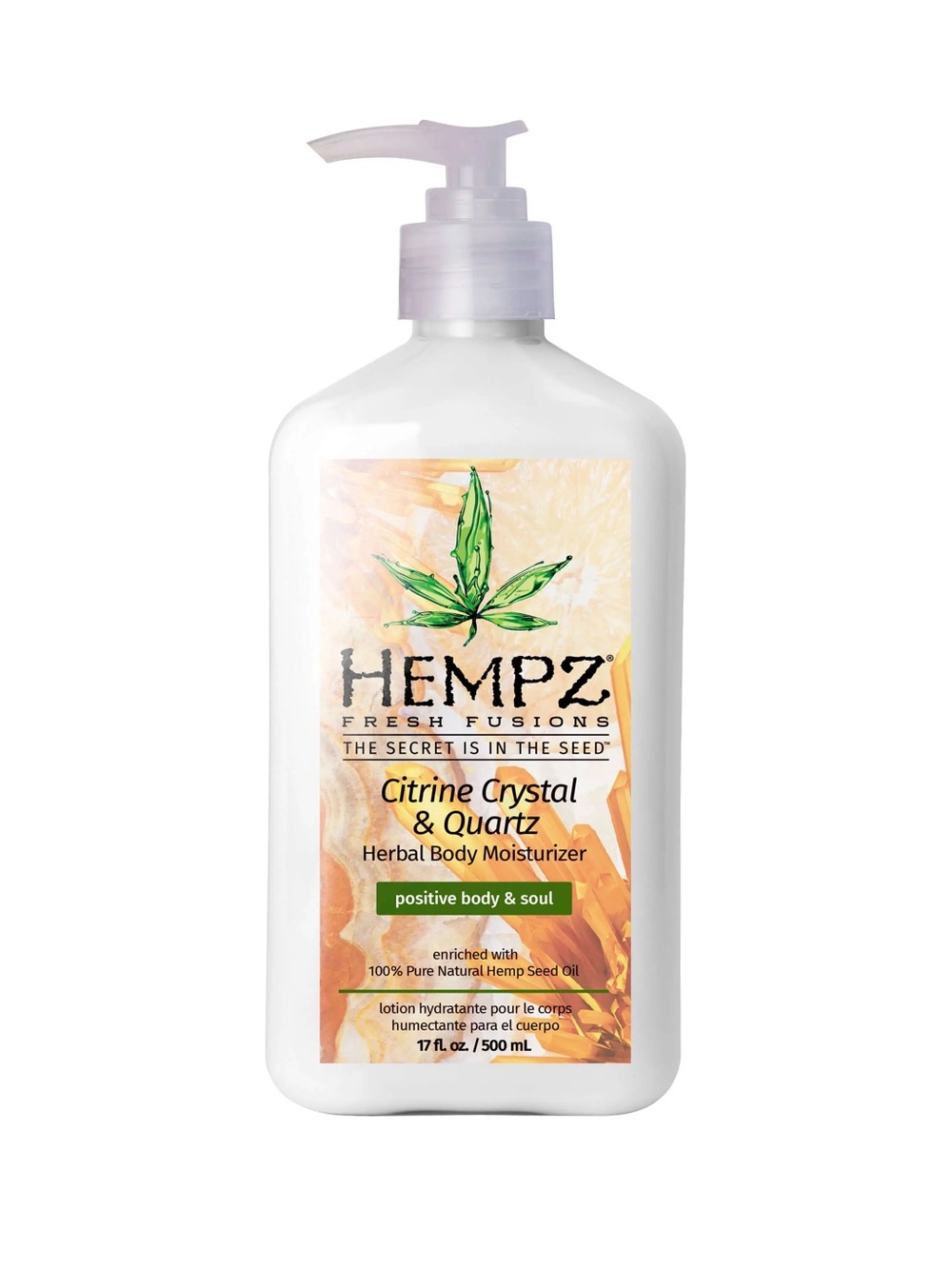 Hempz Fresh Fusions Citrine Crystal & Quartz Herbal Body Moisturizer 17oz BNWT